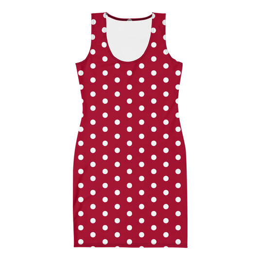 Maroon Polka Dot - Inspired By Taylor Swift - Sustainably Made Dress