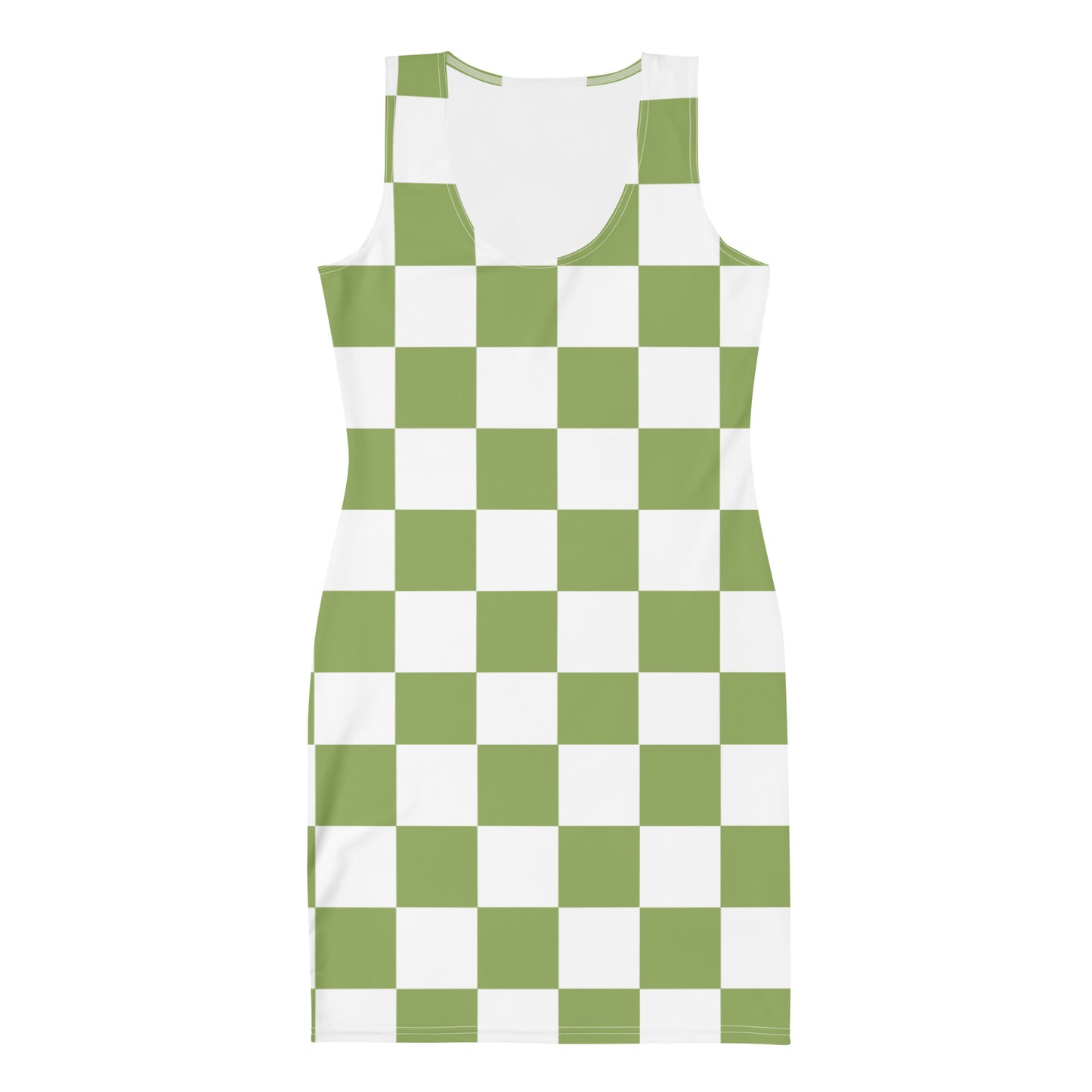 Green Chess Pattern - Inspired By Zendaya - Sustainably Made Bodycon dress