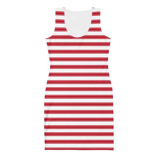 Red Stripes - Inspired By Selena Gomez - Sustainably Made Bodycon dress