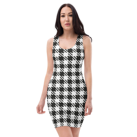 Royal Check - Inspired By Selena Gomez - Sustainably Made Bodycon dress