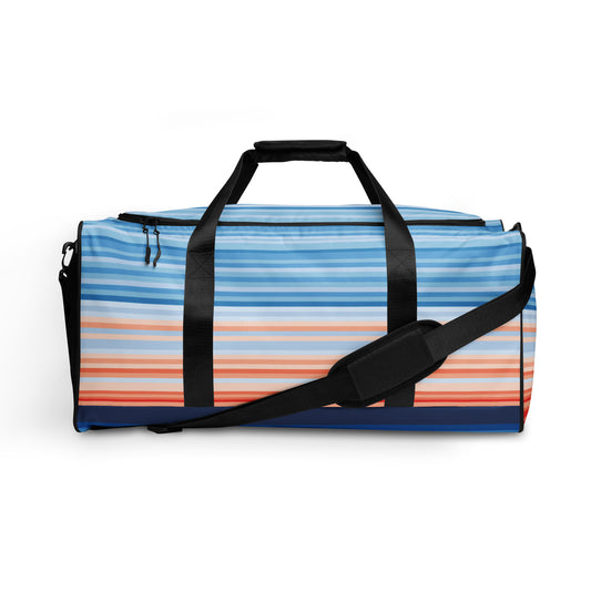 Climate Change Global Warming Stripes - Sustainably Made Duffle bag