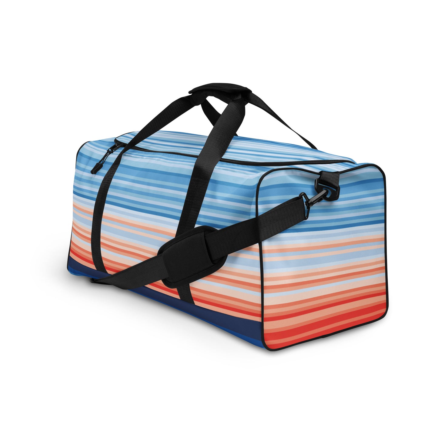 Climate Change Global Warming Stripes - Sustainably Made Duffle bag