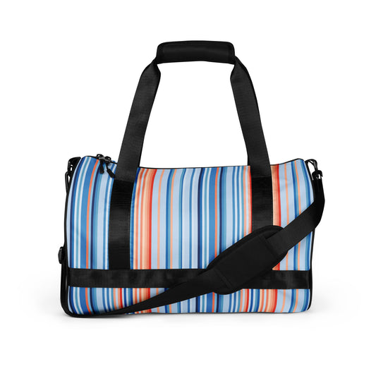 Climate Change Global Warming Stripes - Sustainably Made gym bag Vertical