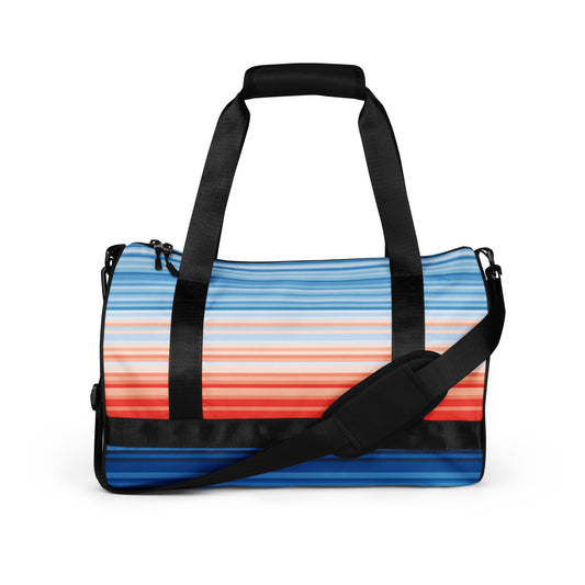 Climate Change Global Warming Stripes - Sustainably Made gym bag