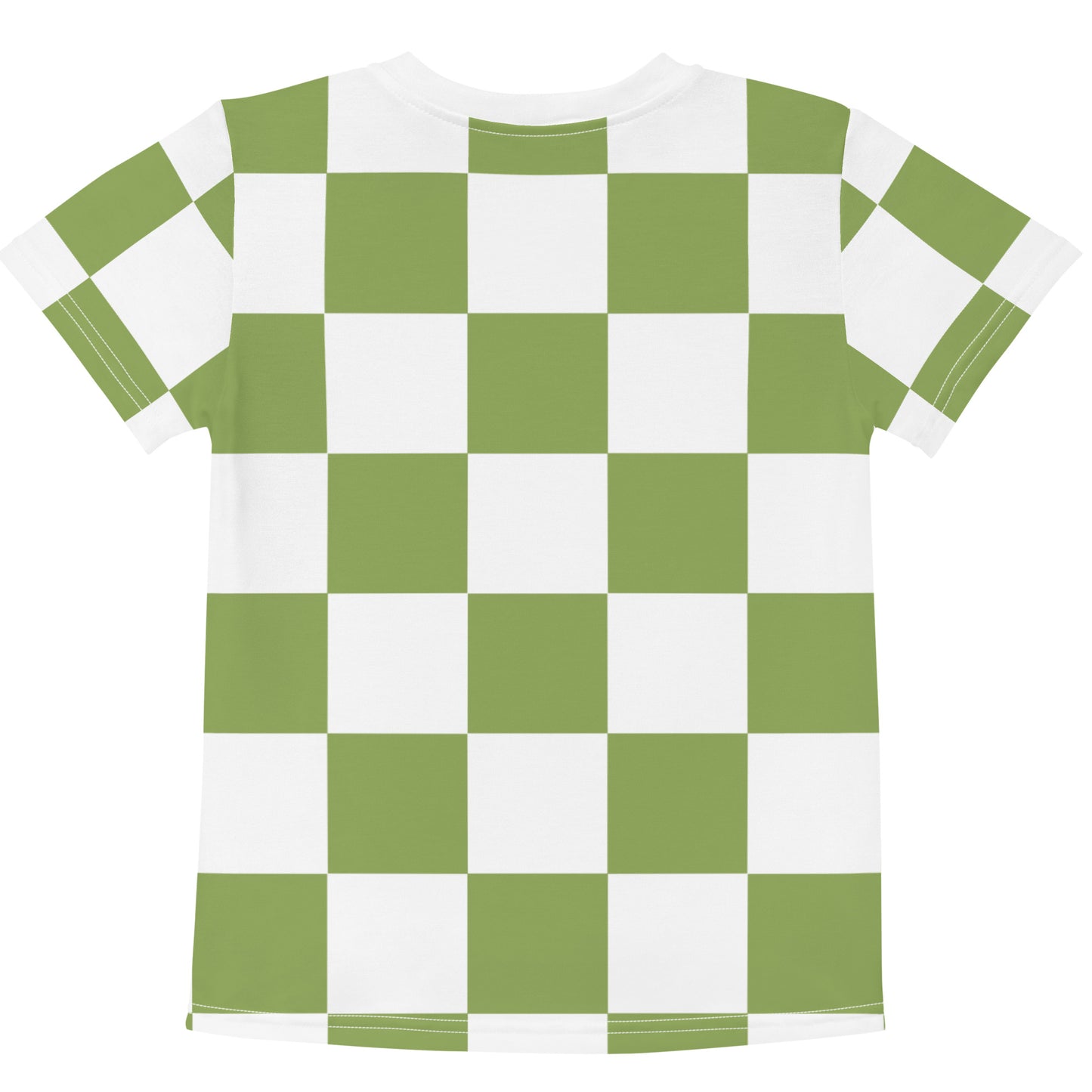 Green Chess Pattern - Inspired By Zendaya - Sustainably Made Kids crew neck t-shirt