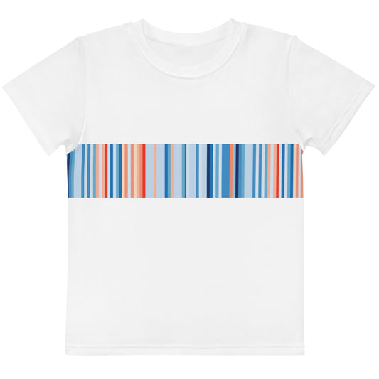 Climate Change Global Warming Stripes | Basic White - Sustainably Made Kids t-shirt