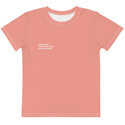 Coral Pink Climate Change Global Warming Statement - Sustainably Made Kids crew neck t-shirt