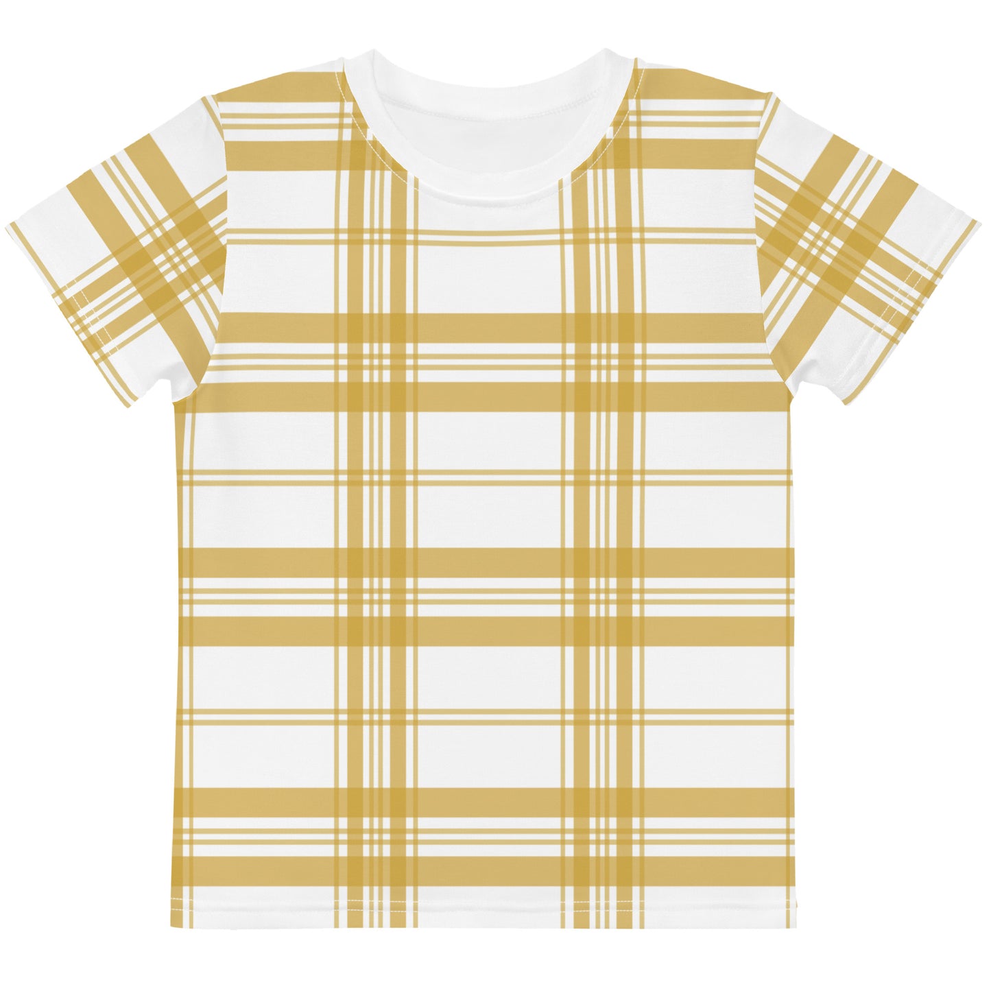 Mustard Tartan - Inspired By Zendaya - Sustainably Made Kids crew neck t-shirt