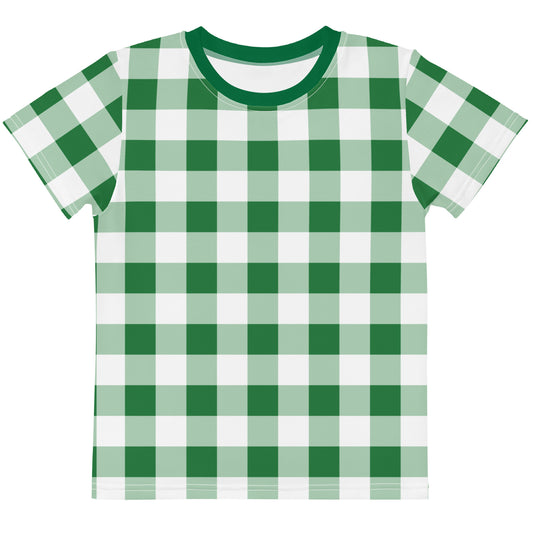 Gingham Green - Inspired By Harry Styles - Sustainably Made Kids crew neck t-shirt