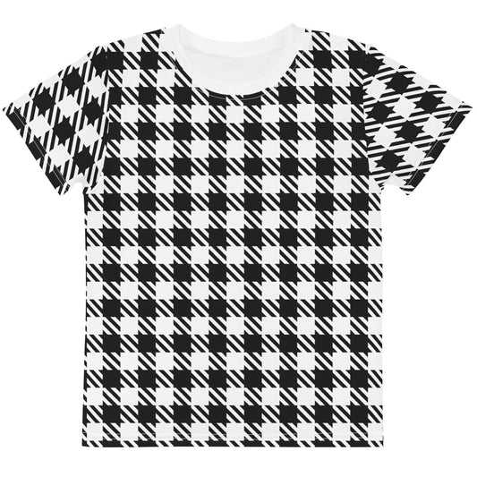 Royal Check - Inspired By Selena Gomez - Sustainably Made Kids crew neck t-shirt