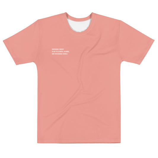 Coral Pink Climate Change Global Warming Statement - Sustainably Made Men's Short Sleeve Tee