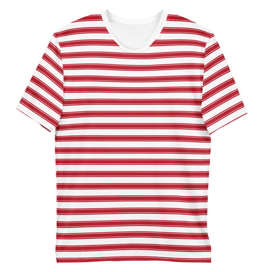 Red Stripes - Inspired By Selena Gomez - Sustainably Made Men's Short Sleeve Tee