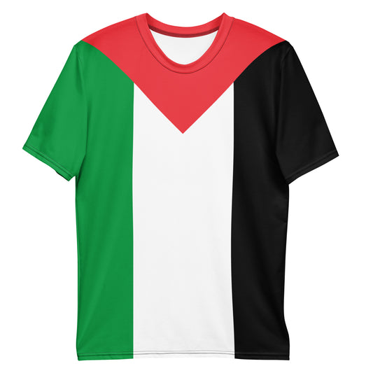 Palestine Flag men's t-shirt, made from premium two-way stretch polyester jersey, soft and comfortable