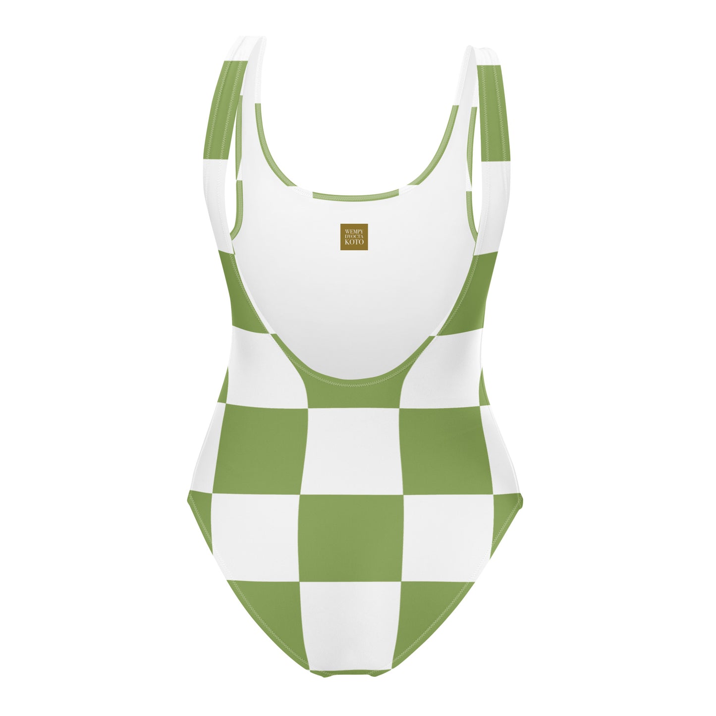 Green Chess Pattern - Inspired By Zendaya - Sustainably Made One-Piece Swimsuit