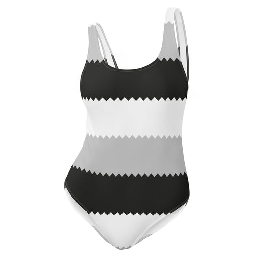Electric Monochrome - Inspired By Dua Lipa - Sustainably Made One-Piece Swimsuit