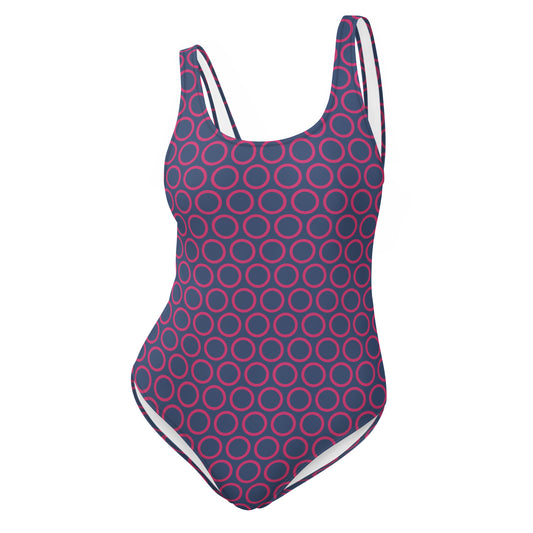 Pink Circles - Inspired By Selena Gomez - Sustainably Made One-Piece Swimsuit