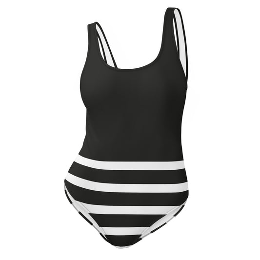 Half Lines - Inspired By Selena Gomez - Sustainably Made One-Piece Swimsuit