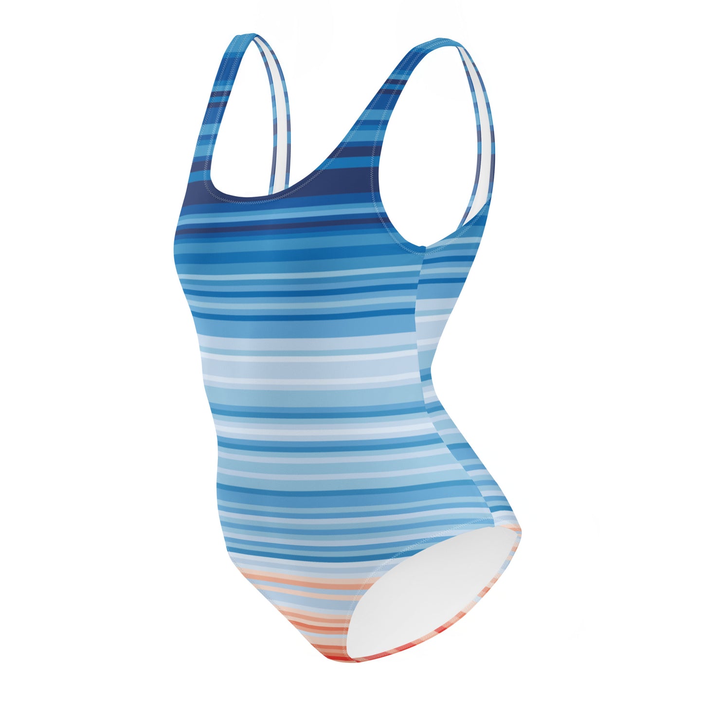 Climate Change Global Warming Stripes - Sustainably Made One-Piece Swimsuit