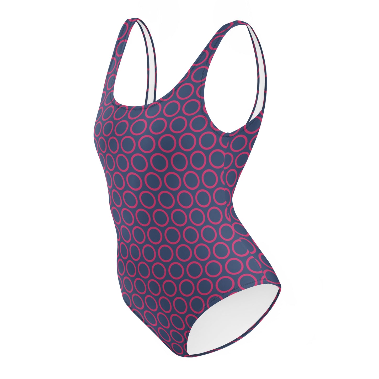 Pink Circles - Inspired By Selena Gomez - Sustainably Made One-Piece Swimsuit