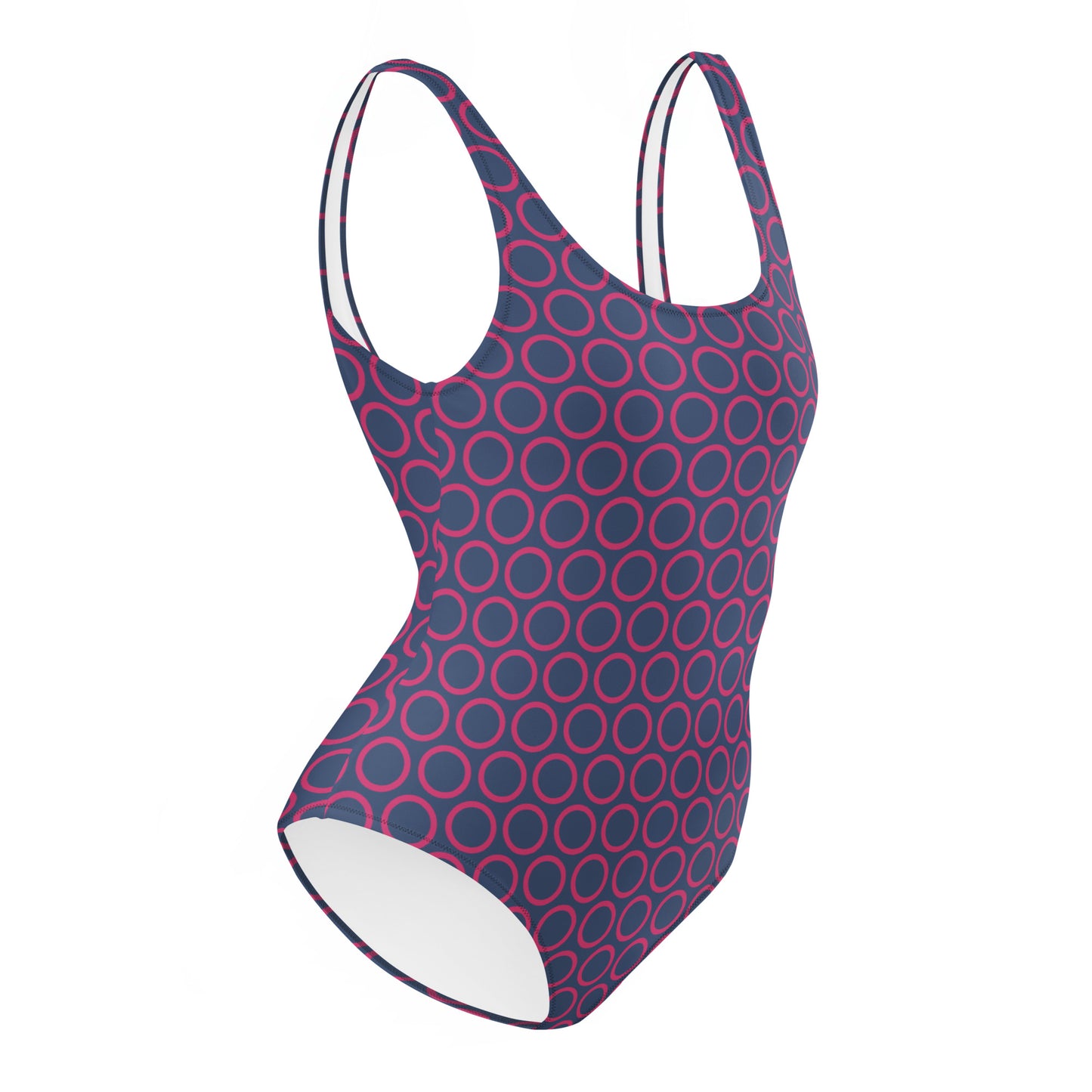 Pink Circles - Inspired By Selena Gomez - Sustainably Made One-Piece Swimsuit