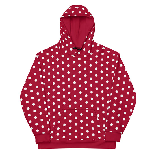 Maroon Polka Dot - Inspired By Taylor Swift - Sustainably Made Unisex Hoodie