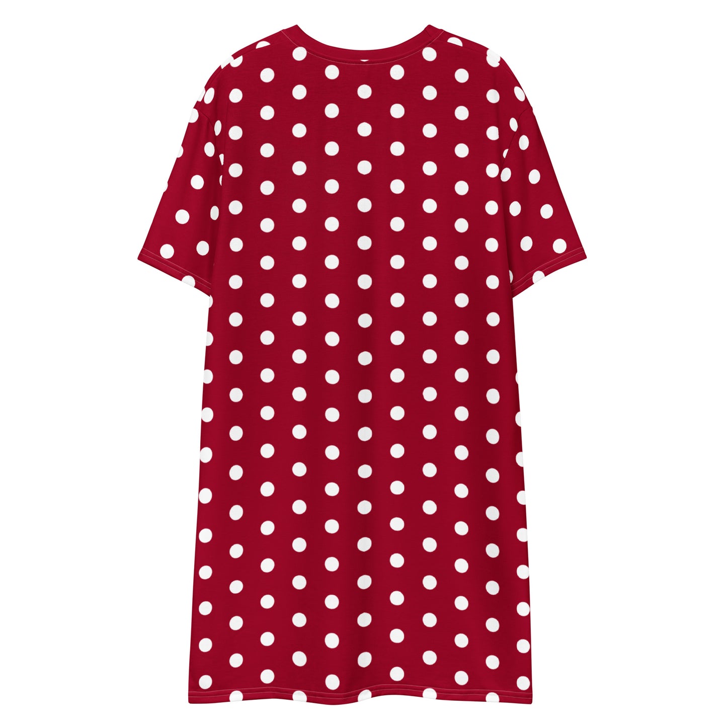 Maroon Polka Dot - Inspired By Taylor Swift - Sustainably Made T-shirt dress
