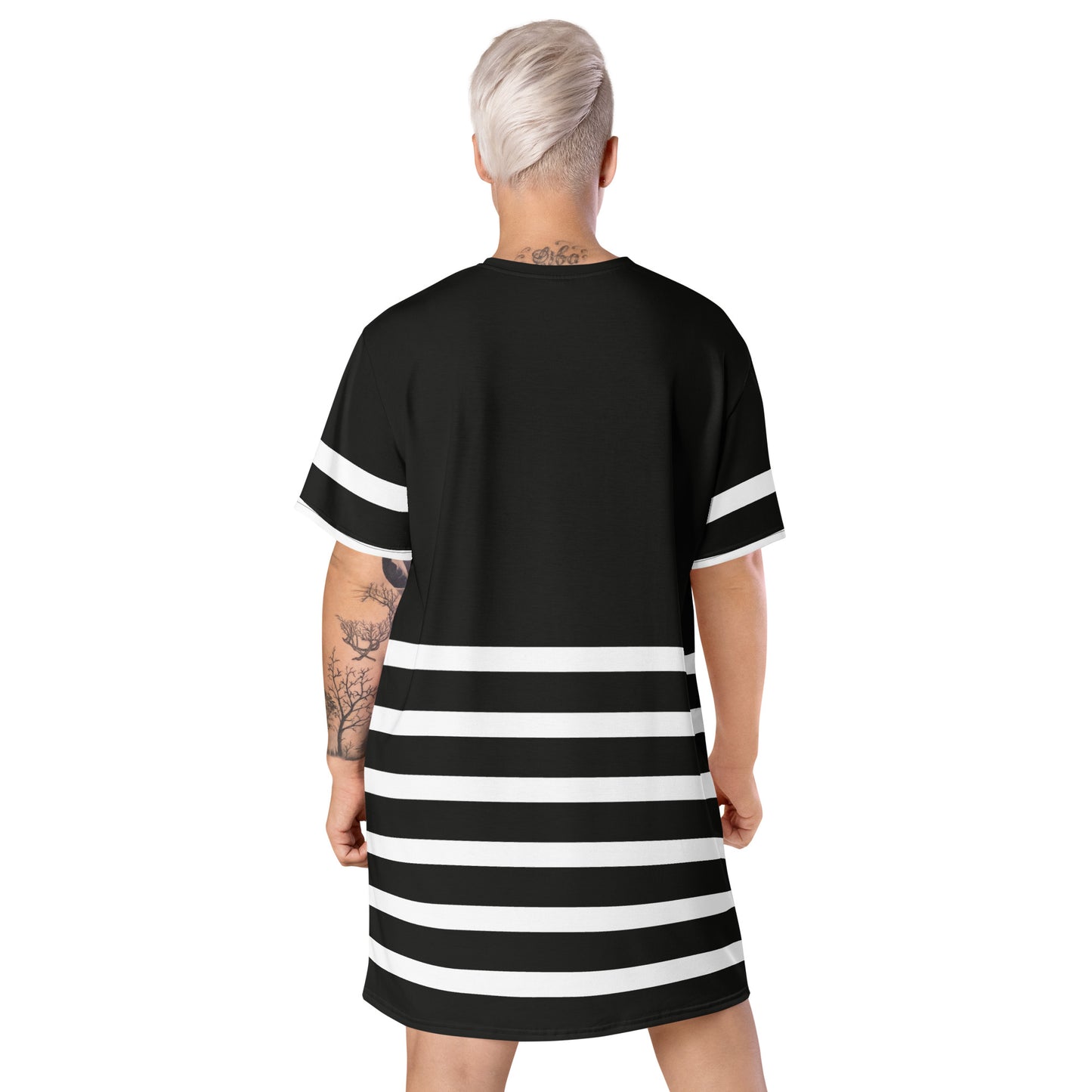 Half Lines - Inspired By Selena Gomez - Sustainably Made T-shirt dress