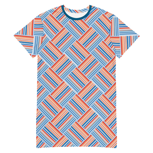 Climate Change Global Warming Stripes | Pattern - Sustainably Made T-shirt dress