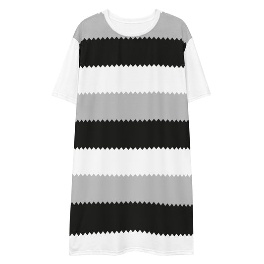 Electric Monochrome - Inspired By Dua Lipa - Sustainably Made T-shirt dress