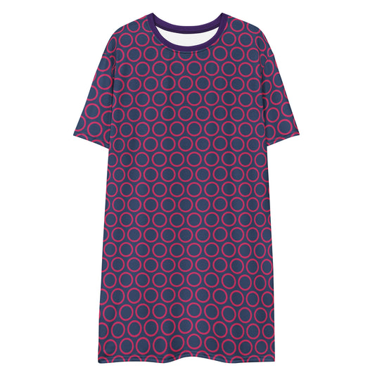 Pink Circles - Inspired By Selena Gomez - Sustainably Made T-shirt dress