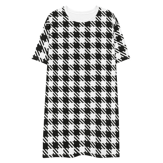 Royal Check - Inspired By Selena Gomez - Sustainably Made T-shirt dress