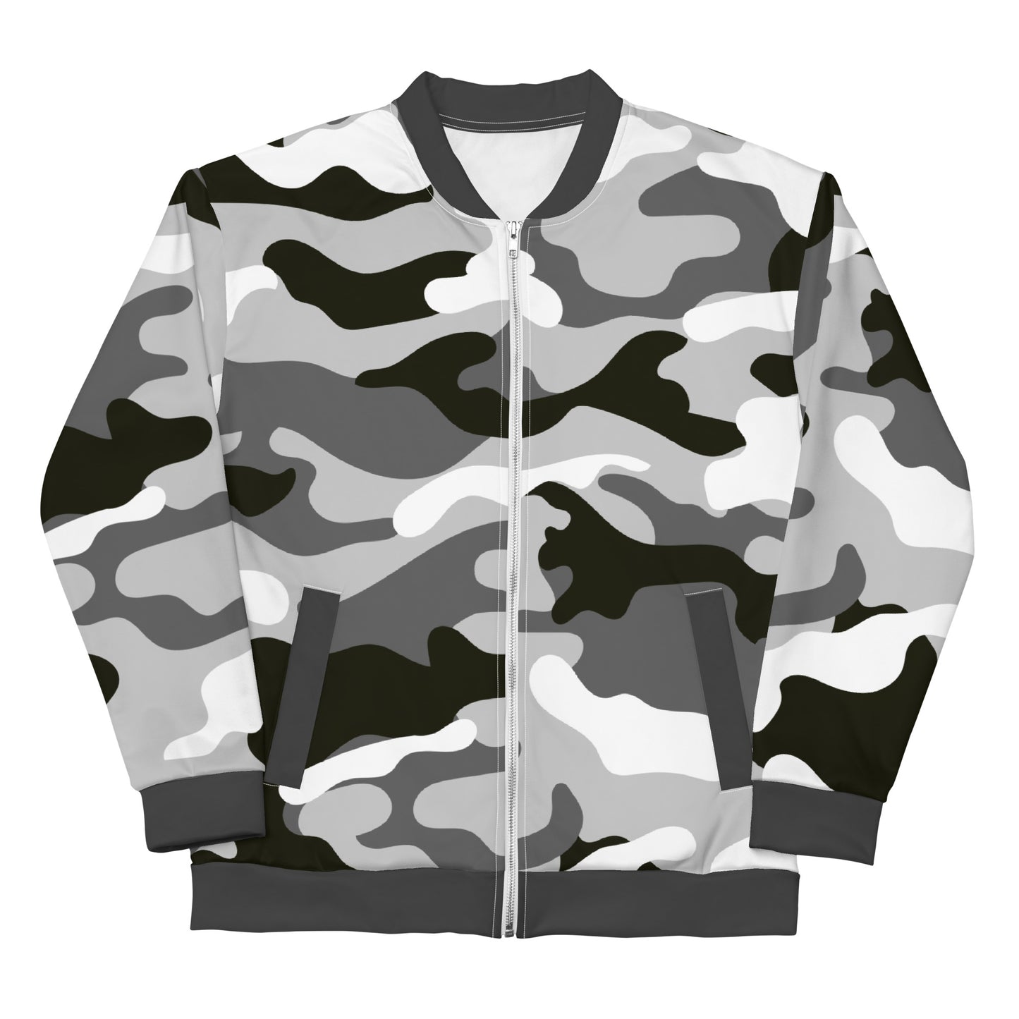 Grey Camo - Inspired By Zendaya - Sustainably Made Unisex Bomber Jacket