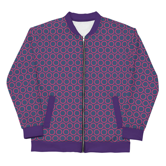 Pink Circles - Inspired By Selena Gomez - Sustainably Made Unisex Bomber Jacket