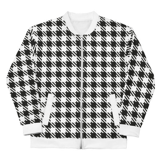 Royal Check - Inspired By Selena Gomez - Sustainably Made Unisex Bomber Jacket