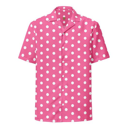 Pink Polkadot - Inspired By Harry Styles - Sustainably Made Unisex button shirt
