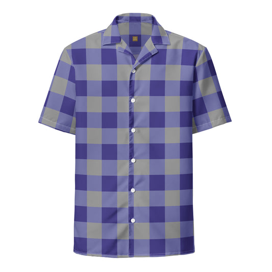 Gingham Blue - Inspired By Harry Styles - Sustainably Made Unisex button shirt