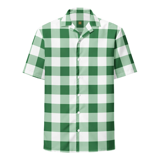 Gingham Green - Inspired By Harry Styles - Sustainably Made Unisex button shirt