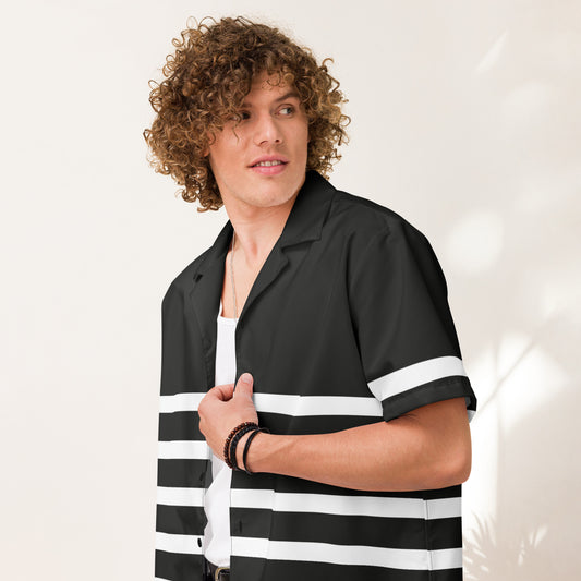 Half Lines - Inspired By Selena Gomez - Sustainably Made Unisex button shirt