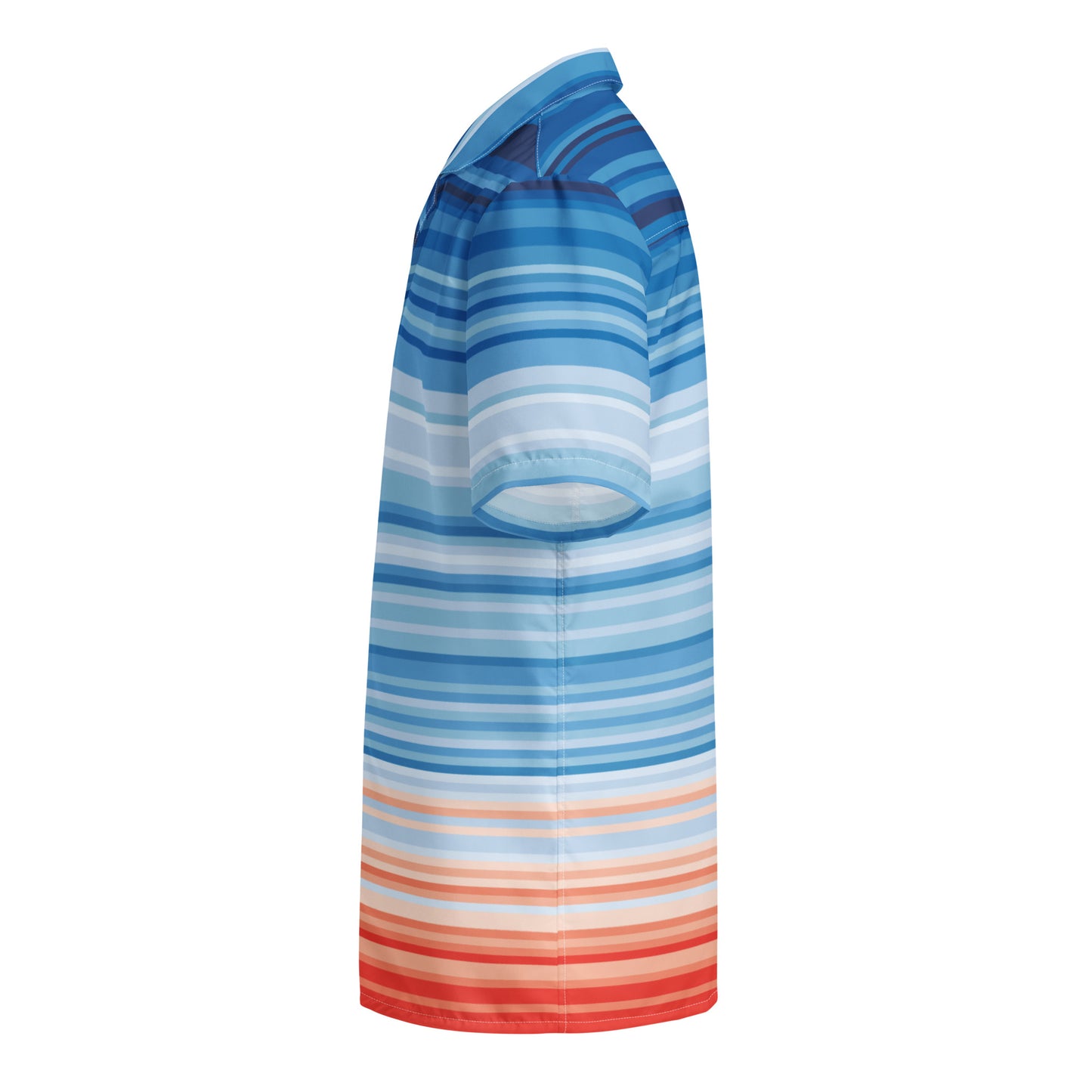 Climate Change Global Warming Stripes - Sustainably Made Unisex button shirt horizontal