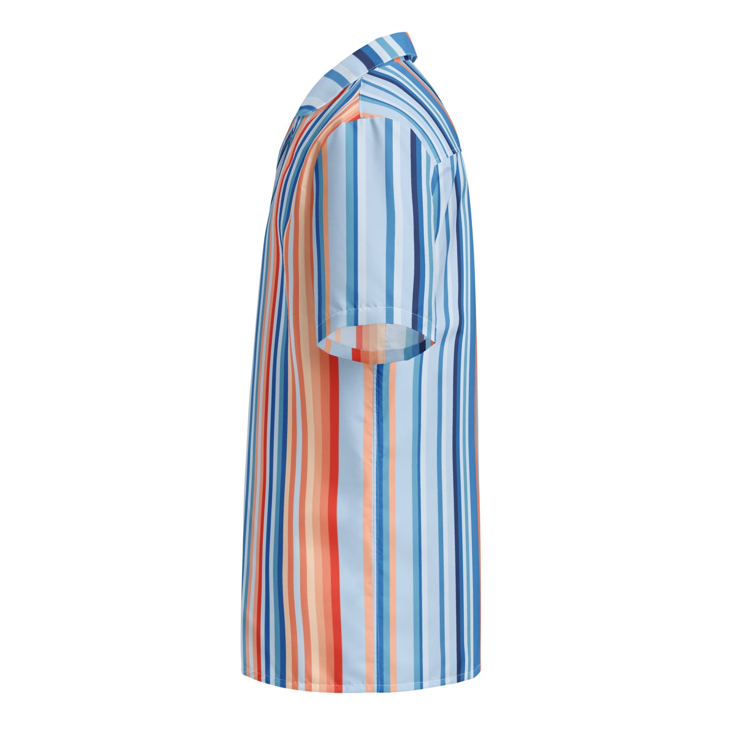 Climate Change Global Warming Stripes - Sustainably Made Unisex button shirt vertical