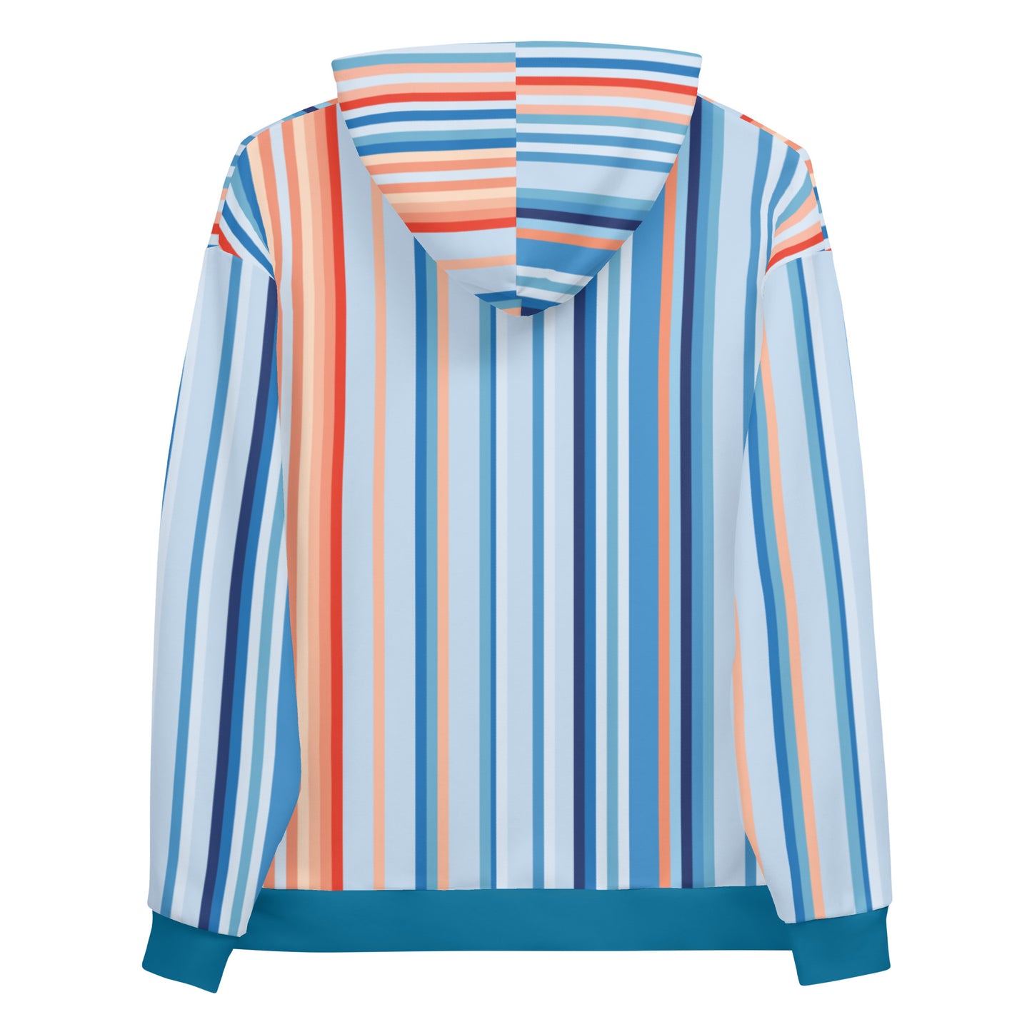 Climate Change Global Warming Stripes - Sustainably Made Hoodie Vertical