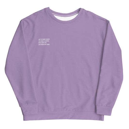 Lilac Climate Change Global Warming Statement - Sustainably Made Sweatshirt