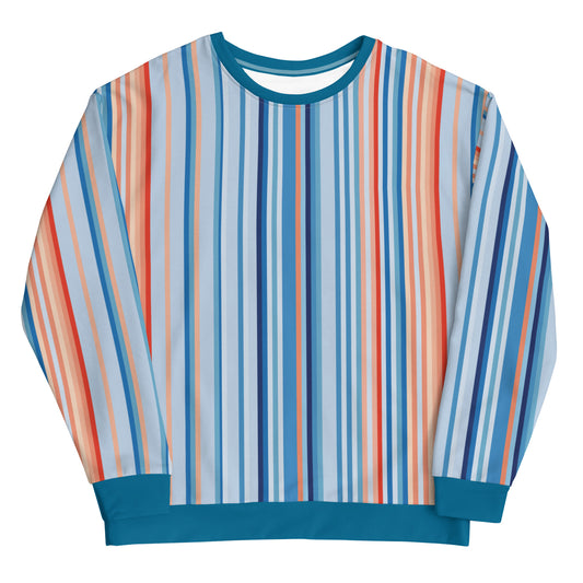 Climate Change Global Warming Stripes - Sustainably Made Sweatshirt Vertical