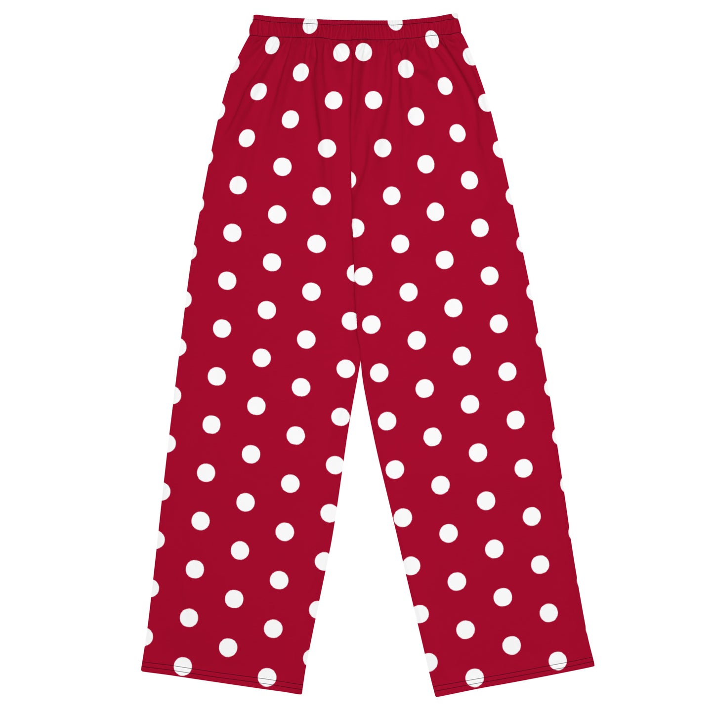Maroon Polka Dot - Inspired By Taylor Swift - Sustainably Made unisex wide-leg pants