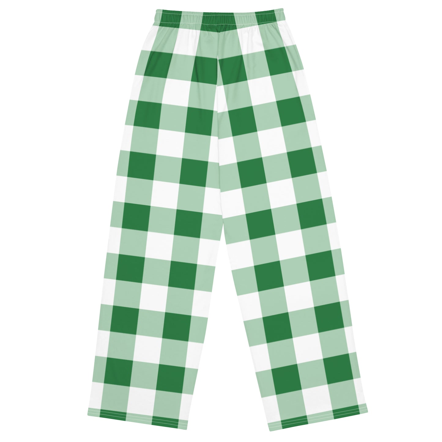 Gingham Green - Inspired By Harry Styles - Sustainably Made unisex wide-leg pants