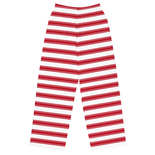 Red Stripes - Inspired By Selena Gomez - Sustainably Made unisex wide-leg pants