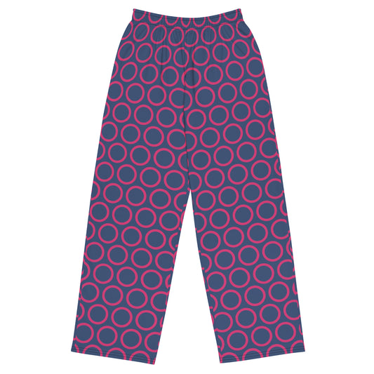 Pink Circles - Inspired By Selena Gomez - Sustainably Made unisex wide-leg pants