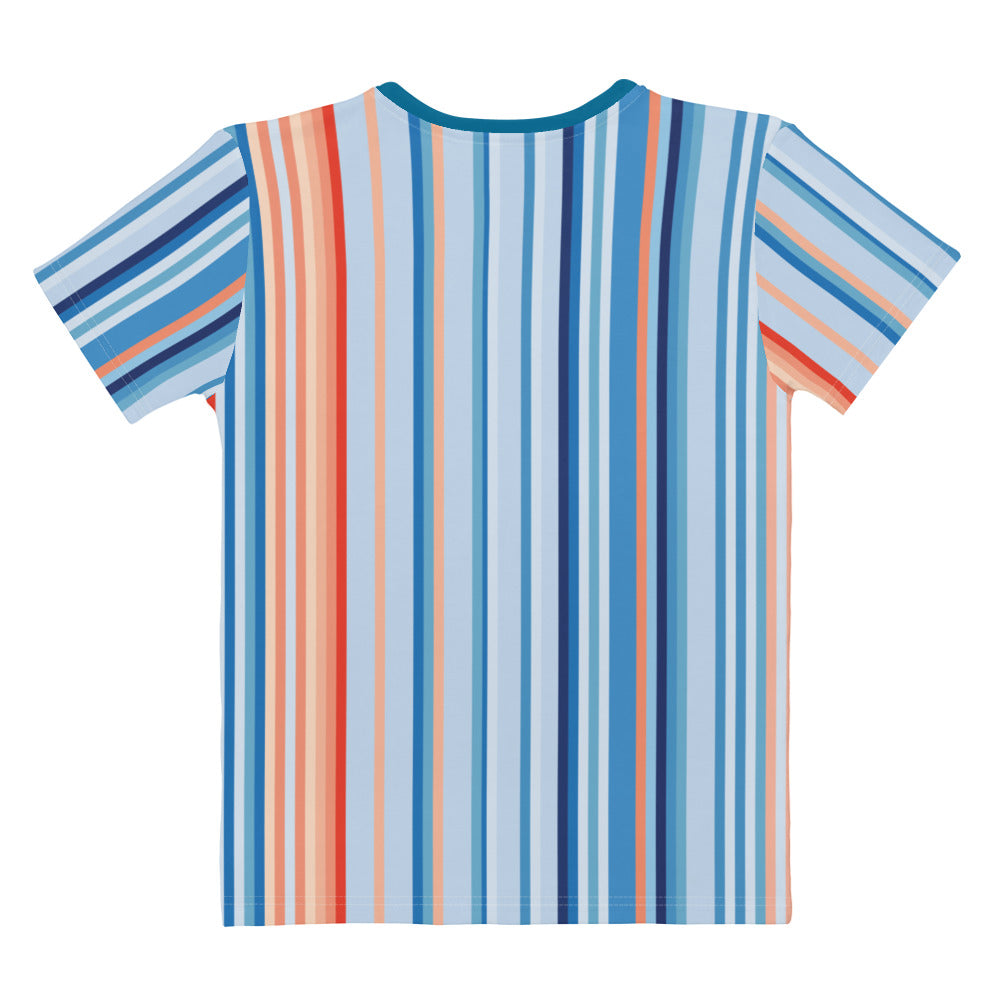 Climate Change Global Warming Stripes - Sustainably Made Women's T-shirt vertical