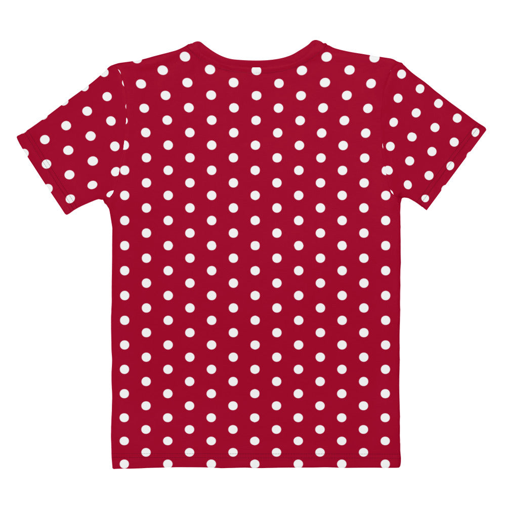 Maroon Polka Dot - Inspired By Taylor Swift - Sustainably Made Women's T-shirt
