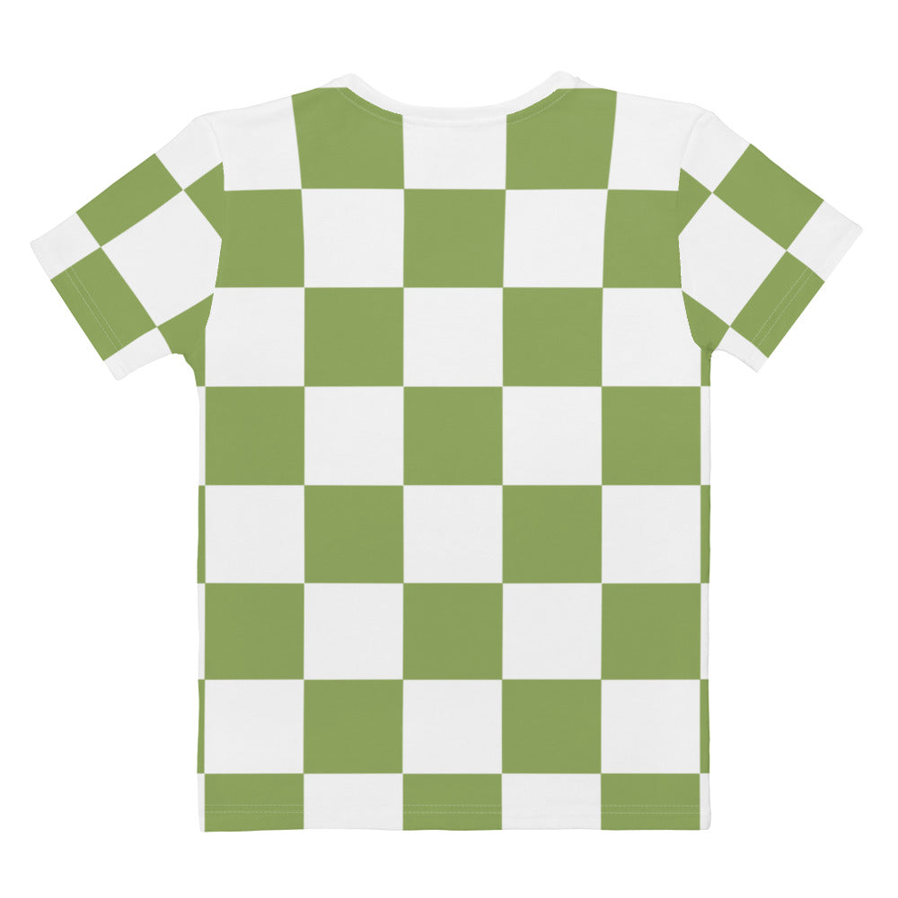 Green Chess Pattern - Inspired By Zendaya - Sustainably Made Women’s Short Sleeve Tee